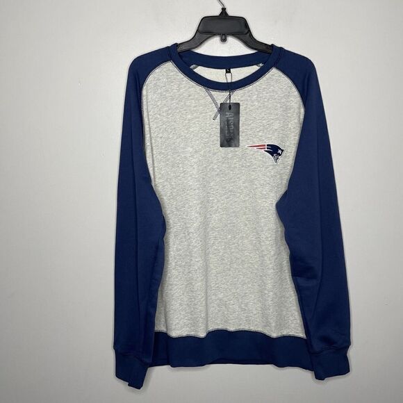 NEW ENGLAND PATRIOTS Mens NFL Pullover Crew Neck Sweatshirt NEW Cotton Large L - Picture 2 of 7